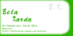 bela karda business card