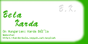 bela karda business card